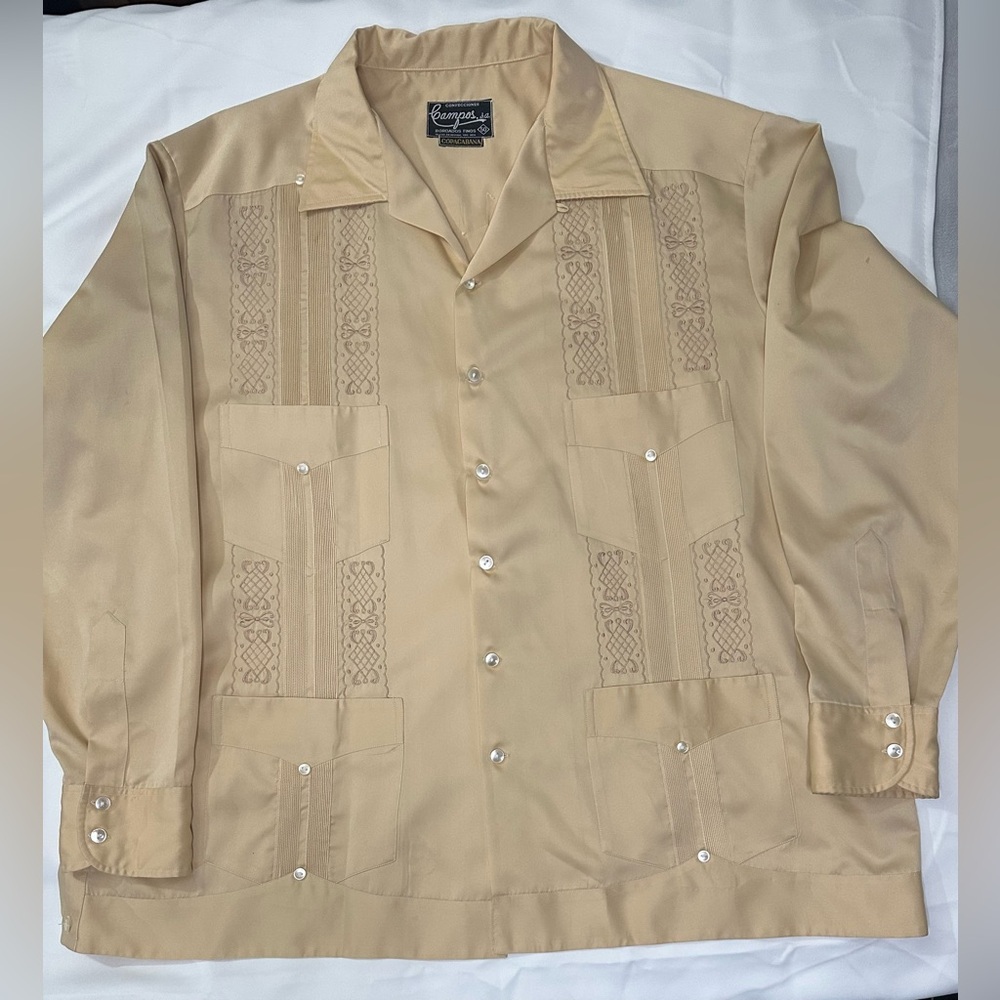 Campos Authentic Guayabera Soft Yellow Shirt